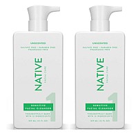 Native Sensitive Face Wash, Facial Cleanser with Aloe and Vitamin B3, Daily Face Cleanser for Sensitive Skin, 2-Pack, 12Fl Oz