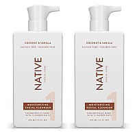 Native Moisturizing Face Wash, Facial Cleanser with Coconut and Vanilla, Daily Face Cleanser for Dry Skin, 2-Pack, 12Fl Oz