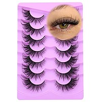 False Eyelashes Fairy Cat Eye Lashes Mink Fluffy Fox Eye Lashes Wispy Dramatic Eyelashes 20mm Fake Lashes 7 Pairs Pack by ALICE