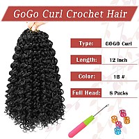 Gogo Curl Crochet Hair 12 Inch 8 Packs Short Curly Crochet Hair For Blcak Women Beach Curl Crochet Hair Deep Wave Crochet Ha