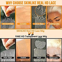 Beeos 13X6 Skinlike Real Hd Lace Frontal Only 613 Blonde 010Mm Ultrathin Swiss Lace Preplucked Natural Hairline Invisible L