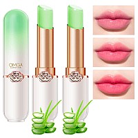 Bingbrush 2 Pcs Aloe Vera Color Changing Lipstick Queenph Mood Long Lasting Labiales Lip Gloss Lip Balm Tinted Magic Lip Stain