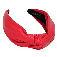 YETASI Candy Red Leather Knotted Headband for Women is Made of Non Slip Material. Candy Red Headband is a Leather Headbands for Women that gets Compliments. Well Made Top Knot Headband for Women