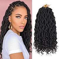 Goddess Locs Crochet Hair 8 Packs 12 Inch Curly Faux Locs Crochet Hair For Black Women Crochet Prelooped Curly Hair Soft Fau