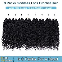 Goddess Locs Crochet Hair 8 Packs 12 Inch Curly Faux Locs Crochet Hair For Black Women Crochet Prelooped Curly Hair Soft Fau