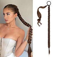 Seikea Long Diy Braided Ponytail Extension With Hair Tie Straight Wrap Around Hair Extensions Ponytail Natural Soft Hairpiece Ch