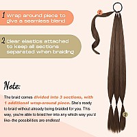 Seikea Long Diy Braided Ponytail Extension With Hair Tie Straight Wrap Around Hair Extensions Ponytail Natural Soft Hairpiece Ch