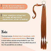 Seikea Long Diy Braided Ponytail Extension With Hair Tie Straight Wrap Around Hair Extensions Ponytail Natural Soft Hairpiece Co