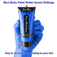 Go Ho Blue Face Body Paint Washable237 Oz70 Mlwater Based Cream Royal Blue Face Paintsmurf Mystique Avatar Clown Makeupbl