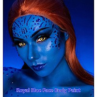 Go Ho Blue Face Body Paint Washable237 Oz70 Mlwater Based Cream Royal Blue Face Paintsmurf Mystique Avatar Clown Makeupbl