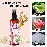 Seven Minerals Rice Water Spray For Hair Growth Fermented With Rose Water Aloe Vera Msm Vegan Nongreasy Light 4 Fl Oz