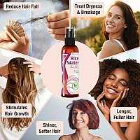 Seven Minerals Rice Water Spray For Hair Growth Fermented With Rose Water Aloe Vera Msm Vegan Nongreasy Light 4 Fl Oz