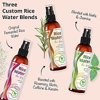 Seven Minerals Rice Water Spray For Hair Growth Fermented With Rose Water Aloe Vera Msm Vegan Nongreasy Light 4 Fl Oz