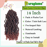 Paraglame 14 Inch Soft Locs Crochet Hair For Black Women 8 Packs Faux Locs Crochet Braids Pre Looped Goddess Soft Locs Crochet