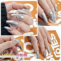 Ushinein 8Ml Metallic Painting Gel Silver Painted Nail Polish 3D Metal Painting Drawing Mirror Nail Gel Polish Glossy Soak Of