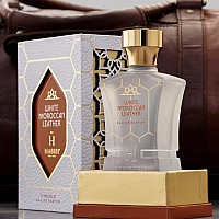 H Habibi White Moroccan Leather Arabian Cologne For Men Smooth Warm Spicy Mens Cologne Blended With Exotic Notes Of Sanda