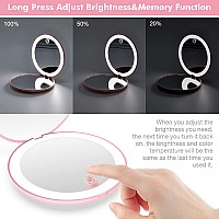 Wobsion Rechargeable Compact Mirror 1X10X Magnification Dimmable Portable Leds 4In Handheld Pink