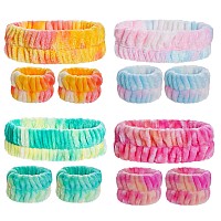 mifengda 12 Pieces Spa Facial Headband Women Makeup Headband Girls Washing Face Headband Soft Microfiber Spa Wrist Washband Ladies Spa Hair Wraps Headbands for Washing Face Shower Makeup Bath