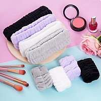 mifengda 12 Pieces Spa Facial Headband Women Makeup Headband Girls Washing Face Headband Soft Microfiber Spa Wrist Washband Ladies Spa Hair Wraps Headbands for Washing Face Shower Makeup Bath