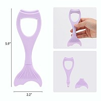 Tbestmax 2 In 1 Mascara Eyeliner Guard Silicone Mascara Lash Shield Applicator Eyelash Comb Purple 2 Pcs