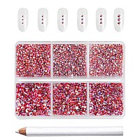 Beadsland 7200Pcs Flatback Rhinestones Orange Ab Rhinestones Nail Gems Round Crystal Rhinestones For Crafts Mixed 6 Sizes With W