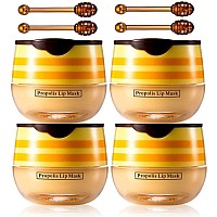 4 Pcs Lip Balm Honey Pot Honey Moisturizing Lip Mask Reduces Lip Lines Prevention Dry And Cracked Lip Scrubs Exfoliator