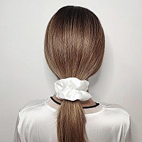 12 Pcs Satin Silk Scrunchies Soft Ties Fashion Bands Hair Bow Ropes Elastic Bracelet Ponytail Holders Accessories For Women And