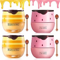 4Pcs Bee Lip Balm Lip Mask Honey Pothoney Strawberry Lip Mask Propolis Moisturizing Lip Balm With Stick Hydrating Preventio