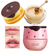 4Pcs Bee Lip Balm Lip Mask Honey Pothoney Strawberry Lip Mask Propolis Moisturizing Lip Balm With Stick Hydrating Preventio