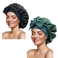 Satin Bonnet Silk Bonnet Hair Bonnet For Sleeping Large Bonnets With Tie Band Hair Wrap With Adjustable Straps Hair Cap Night Sl