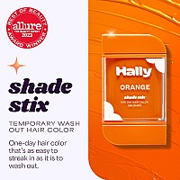 Hally Hair Temporary Hair Color Shade Stix Orange 12 Ml Washable Hair Chalk For Kids Teens Adults One Day Pop Of Color