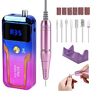 Portable Nail Drill Professional 35000 Rpm Rechargeable Electric Nail File Machine E File For Acrylic Nails Gel Polishing Remov