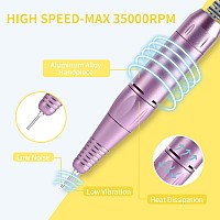 Portable Nail Drill Professional 35000 Rpm Rechargeable Electric Nail File Machine E File For Acrylic Nails Gel Polishing Cord