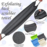 Exfoliating Back Scrubber With Handles 4 Packs Nylon Back Exfoliator Extended Length Back Washers Scrubbers Stretchable Pull Str