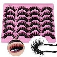 Lashes Fluffy Russian Strip Mink Lashes 18Mm D Curl 12 Pairs Wispy Fake Eyelashes Natural Extension Fox Eye Lashes Pack By Yawam