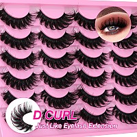 Lashes Fluffy Russian Strip Mink Lashes 18Mm D Curl 12 Pairs Wispy Fake Eyelashes Natural Extension Fox Eye Lashes Pack By Yawam