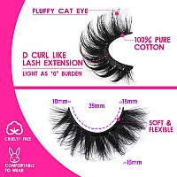 Lashes Fluffy Russian Strip Mink Lashes 18Mm D Curl 12 Pairs Wispy Fake Eyelashes Natural Extension Fox Eye Lashes Pack By Yawam