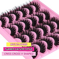 Lashes Fluffy Russian Strip Mink Lashes 18Mm D Curl 12 Pairs Wispy Fake Eyelashes Natural Extension Fox Eye Lashes Pack By Yawam