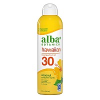 Alba Botanica Sunscreen Spray For Face And Body Broad Spectrum Spf 30 Sunscreen Hawaiian Coconut Water Resistant And Biodegra