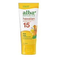 Alba Botanica Sunscreen For Face And Body Hawaiian Aloe Vera Sunscreen Lotion Broad Spectrum Spf 15 Sunscreen Water Resistant