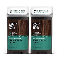 Every Man Jack Mens Sea Minerals Citron Antiperspirant Deodorant Stay Fresh With Antiperspirant Mens Deodorant Odor Crushi