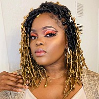 Toyotress Butterfly Locs Crochet Hair 14 Inch Ombre Blonde Pretwisted Distressed Crochet Braids Short Bob Faux Locs Preloop