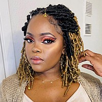 Toyotress Butterfly Locs Crochet Hair 14 Inch Ombre Blonde Pretwisted Distressed Crochet Braids Short Bob Faux Locs Preloop