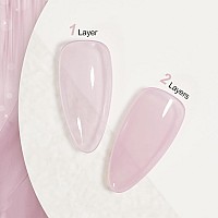 Gaoy Jelly Nude Gel Nail Polish 16Ml Sheer Pink Crystal Translucent Soak Off Gel Polish Uv Light Cure For Nail Art Diy 1642 C