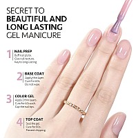 Gaoy Jelly Nude Gel Nail Polish 16Ml Sheer Pink Crystal Translucent Soak Off Gel Polish Uv Light Cure For Nail Art Diy 1642 C