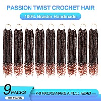 Ombre 350 Passion Twist Hair Pretwisted 12 Inch 9 Packs Passion Twist Crochet Hairsoft Pre Twisted And Looped Crochet Hair For