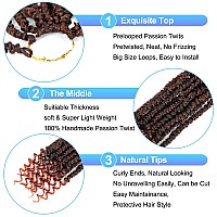 Ombre 350 Passion Twist Hair Pretwisted 12 Inch 9 Packs Passion Twist Crochet Hairsoft Pre Twisted And Looped Crochet Hair For