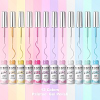 Rarjsm Gel Liner Nail Art 12 Colors Set Pink Purple White Green Yellow Blue Gel Art Liners For Nails 5Ml Summer Shades Striping