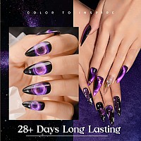 Mizhse 9D Cat Eye Gel Nail Polish 10Ml Holographic Galaxy Cateye Magnetic Nail Polish Gel Magic Chameleon Manicure Setpurple