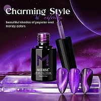 Mizhse 9D Cat Eye Gel Nail Polish 10Ml Holographic Galaxy Cateye Magnetic Nail Polish Gel Magic Chameleon Manicure Setpurple